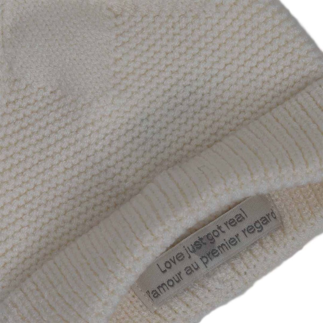 Cream CaliKids Knit My First Hat, 0-9M