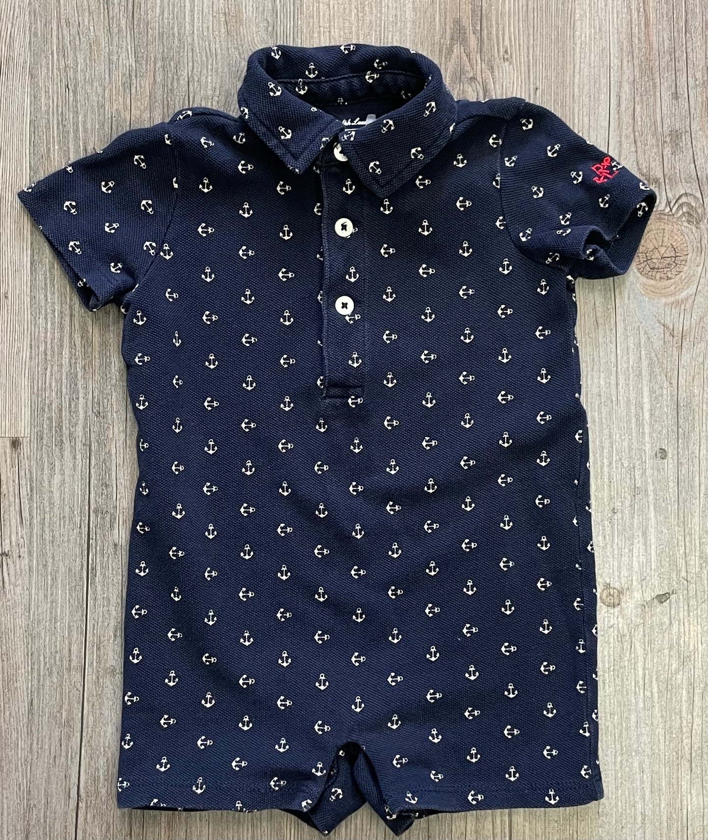 Navy  Ralph Lauren Baby Romper, 6M