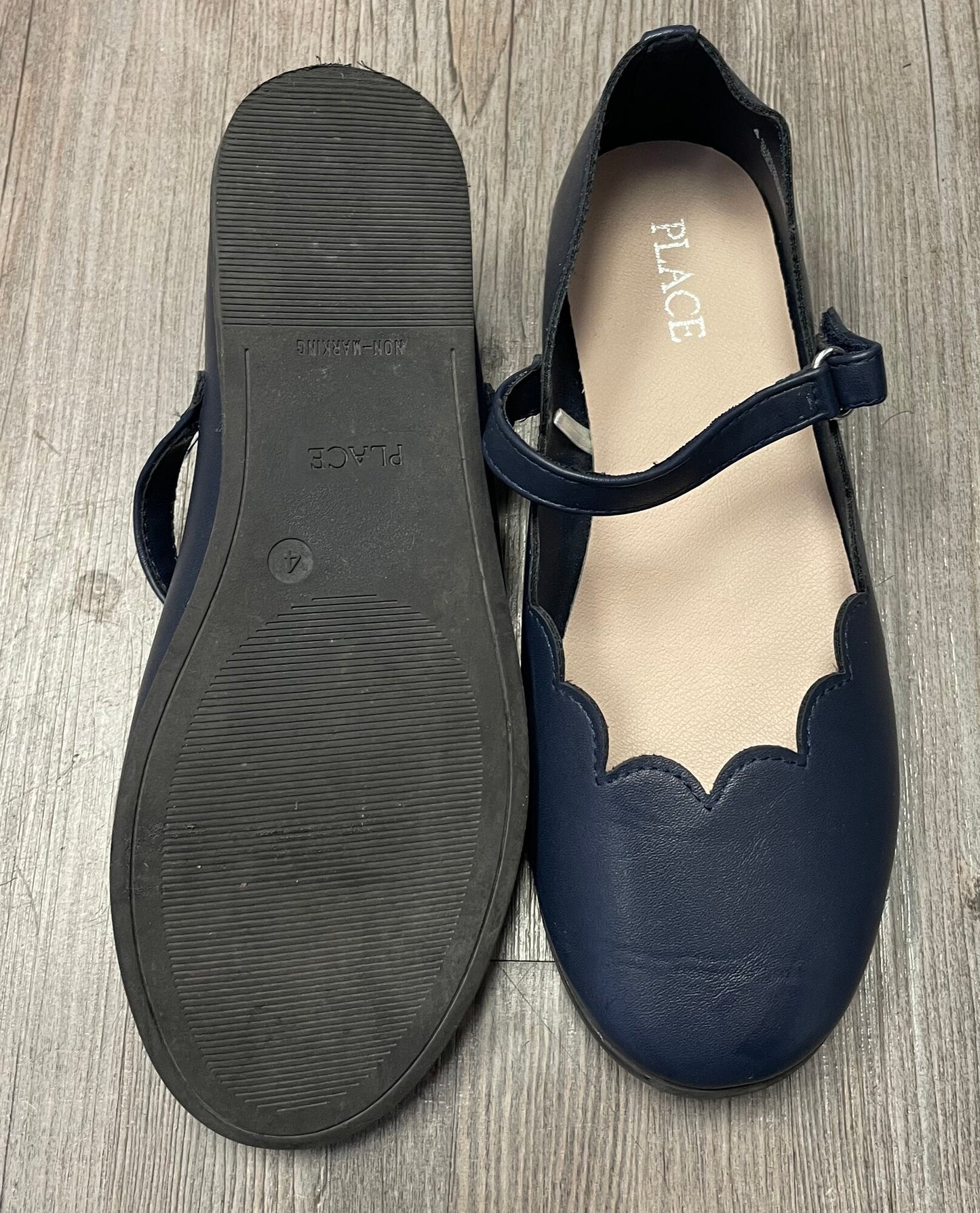 Navy  Children Place Flat Shoes, 4Y