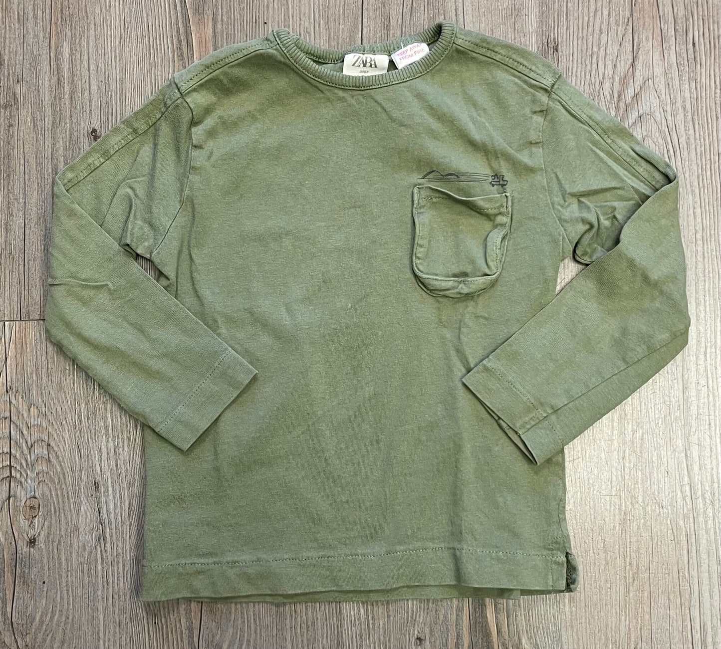 Green  Zara LS Tee, 4-5Y