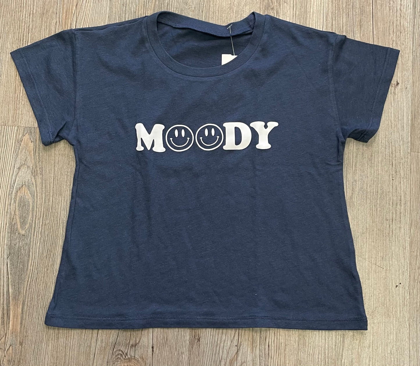 Navy  Moody Cropped Tee, 10-12Y