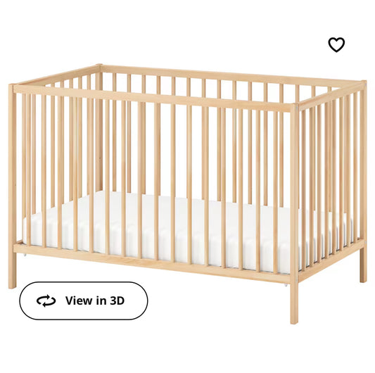 Beech  Ikea Crib (no Mattress), Sniglar