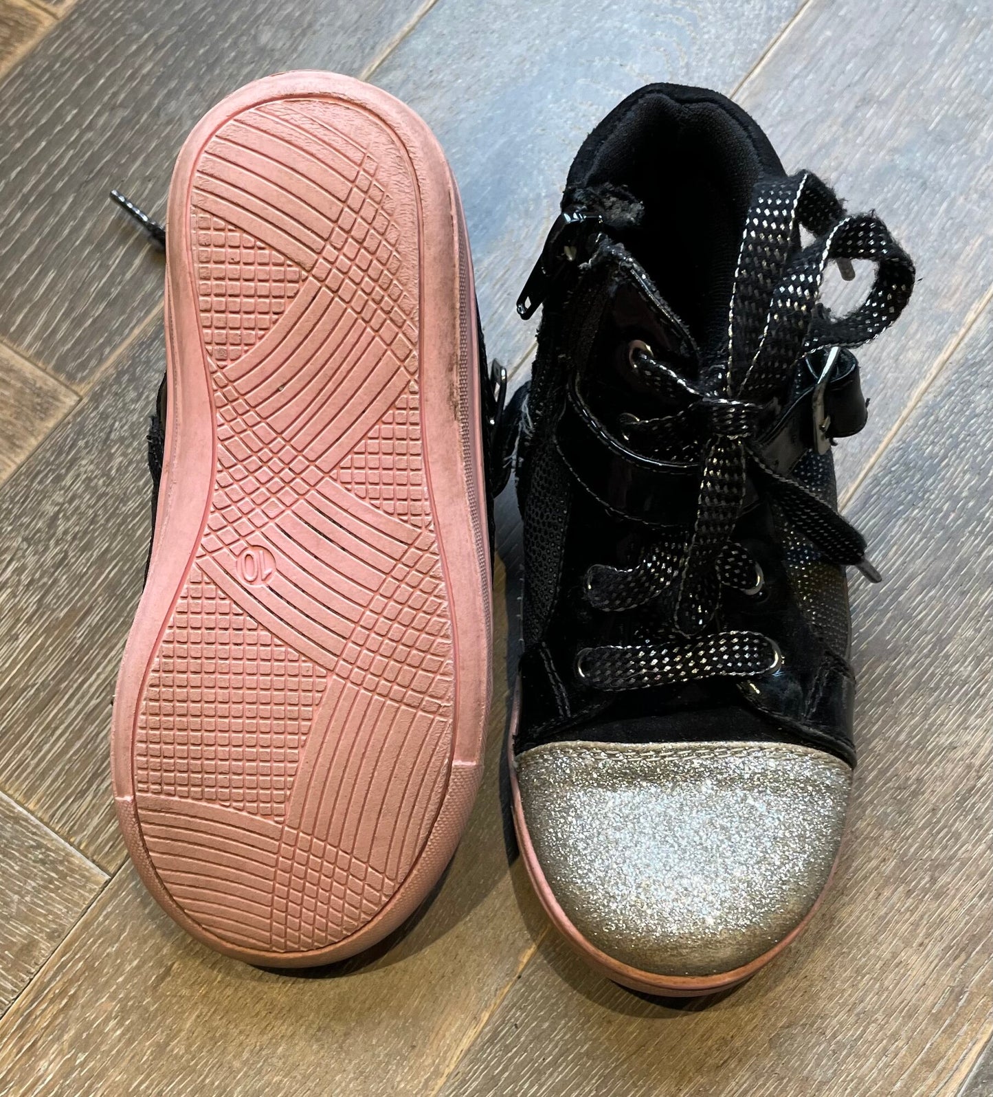 Black /g  Rachel Hightop Shoes, 10T