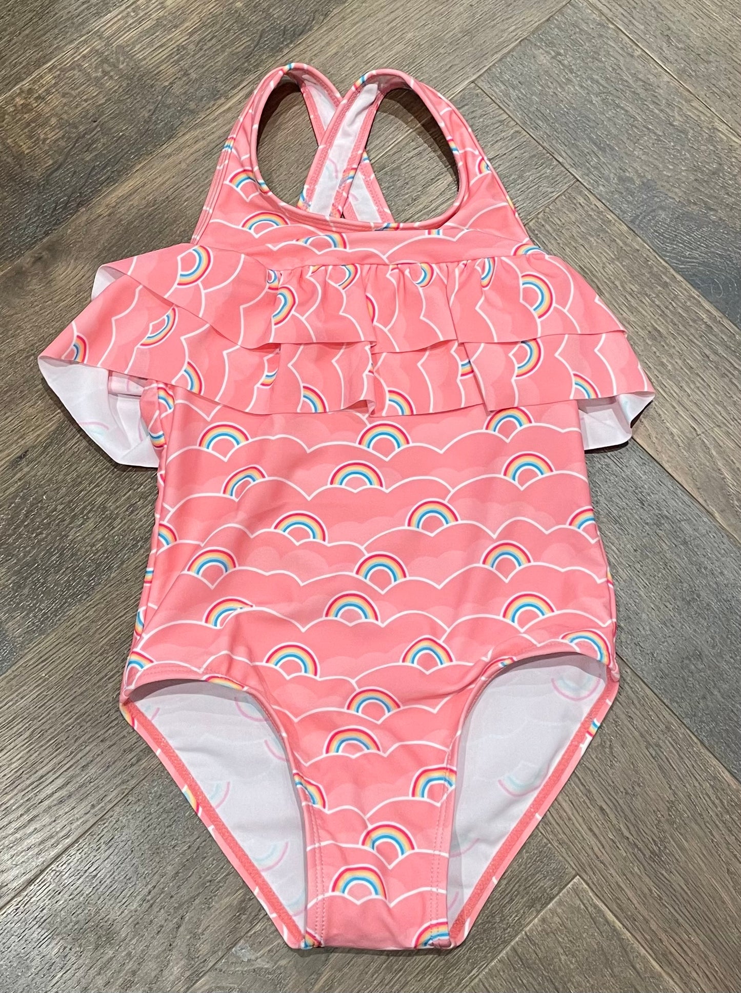 Rainbow  Color Kids Bathing Suit, 6Y