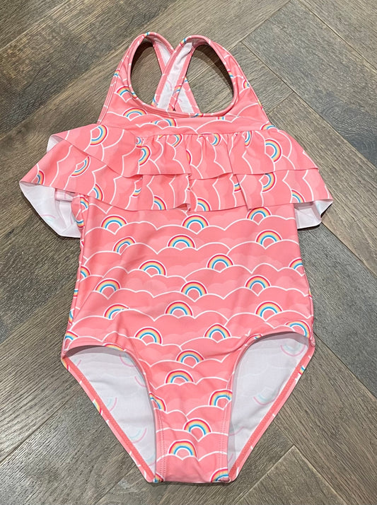 Rainbow  Color Kids Bathing Suit, 6Y