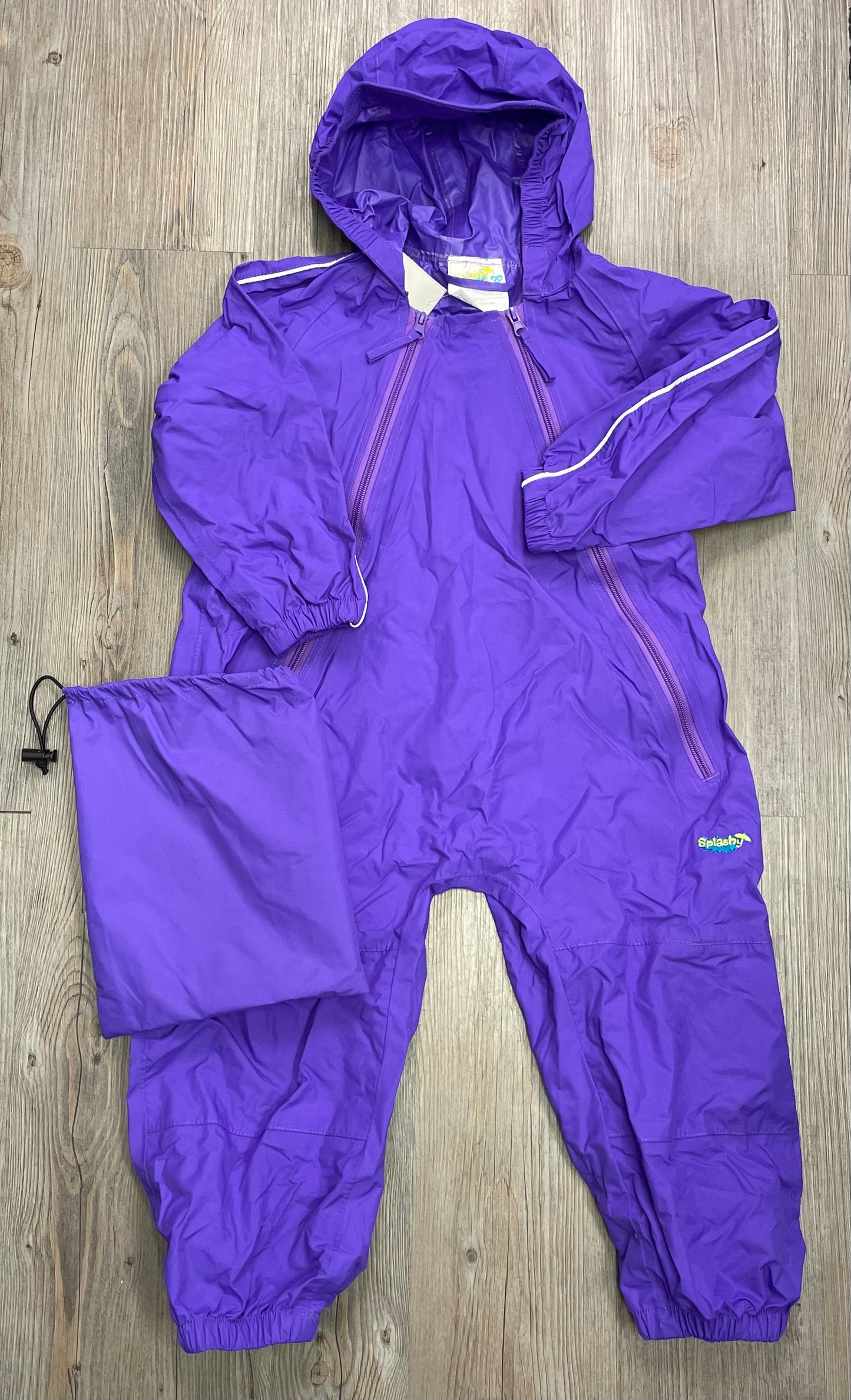 Purple  Splashy Rain Suit, 4Y