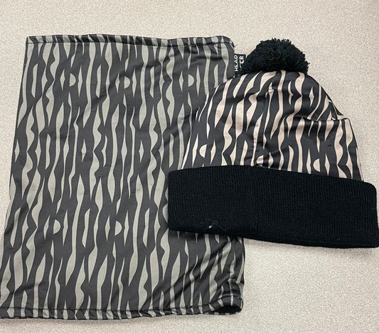 Blck/gre  Headster Hat & Neckwarmer, 18-24M