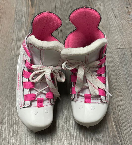 White/Pink  Bauer Hockey Skates, 8T