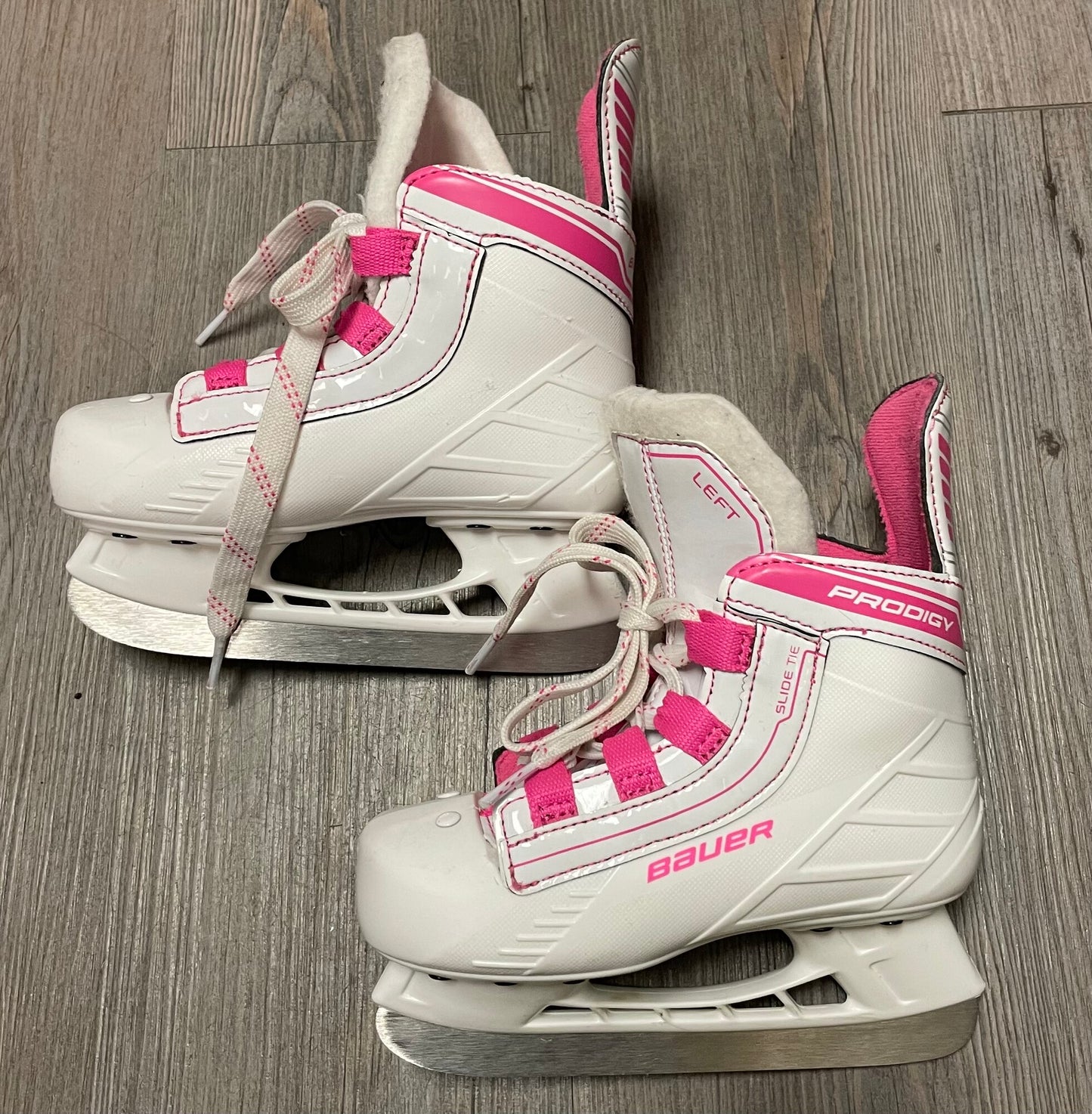 White/Pink  Bauer Hockey Skates, 8T