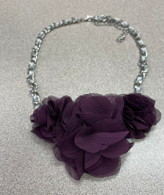 Purple  Ribbon Chain Necklace, None