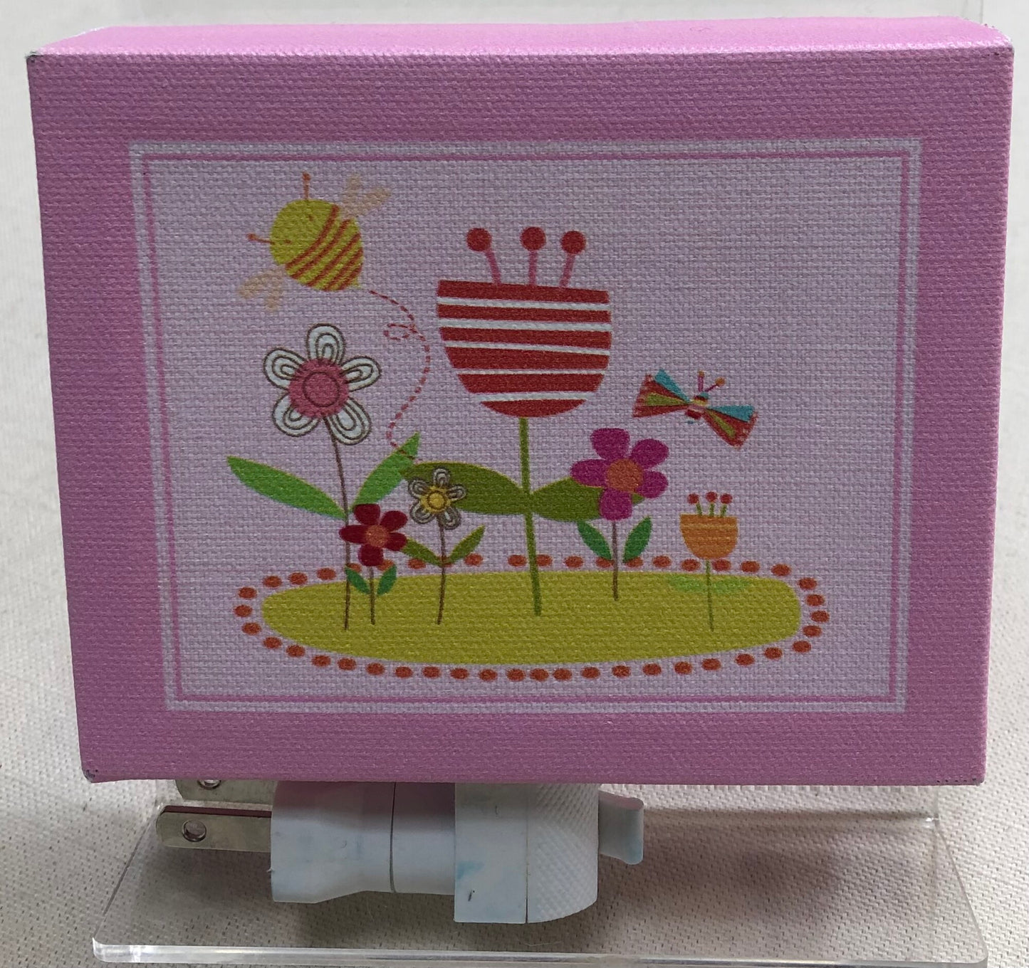 Pink  Canvas Garden Night Light, None