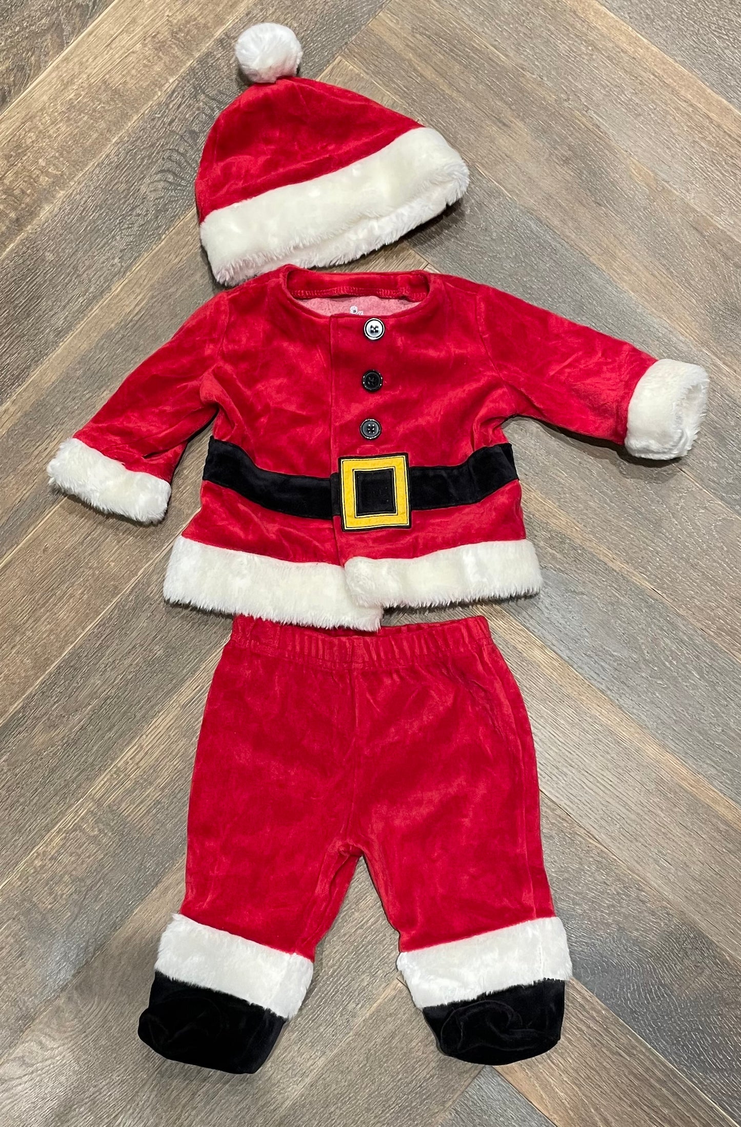 Red  Small Wonders Santa Suit, 0-3M