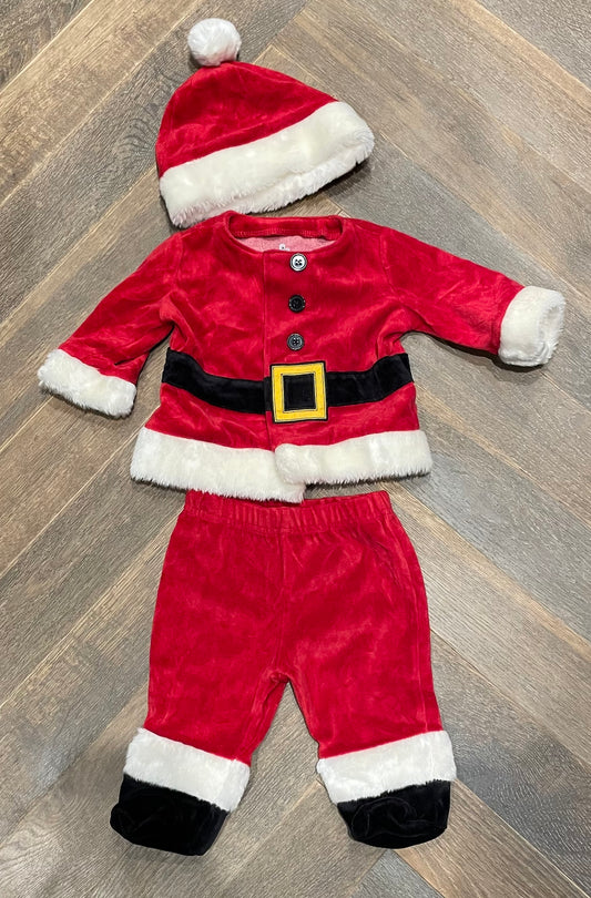 Red  Small Wonders Santa Suit, 0-3M