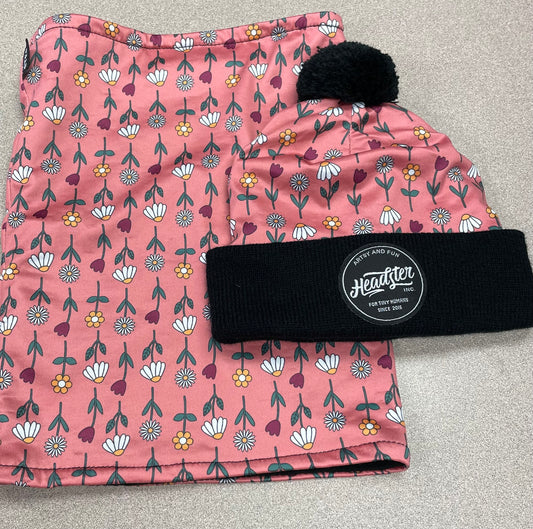Floral  Headster Hat & Neckwarmer, 18-24M