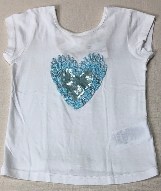 Cream  Billieblush T Shirt/heart, 3Y