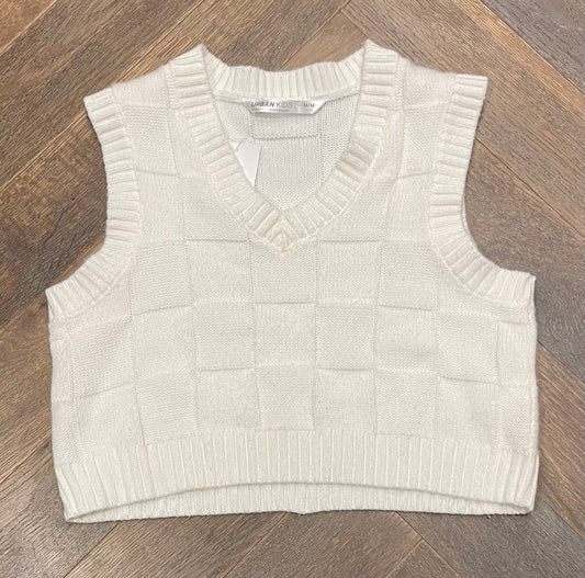 White  Urban Knit Vest, 12Y