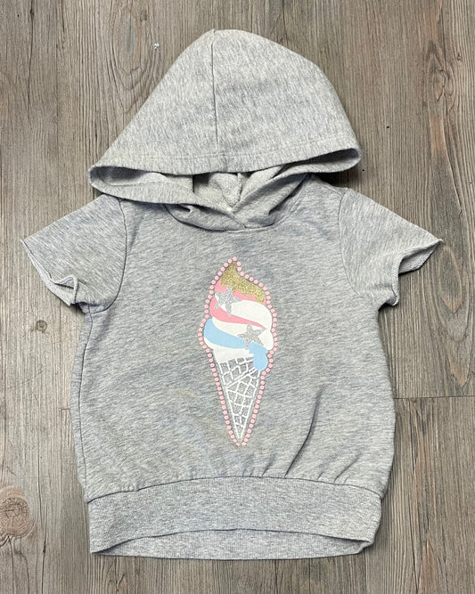 Grey  Gap Hooded Tee, 4Y