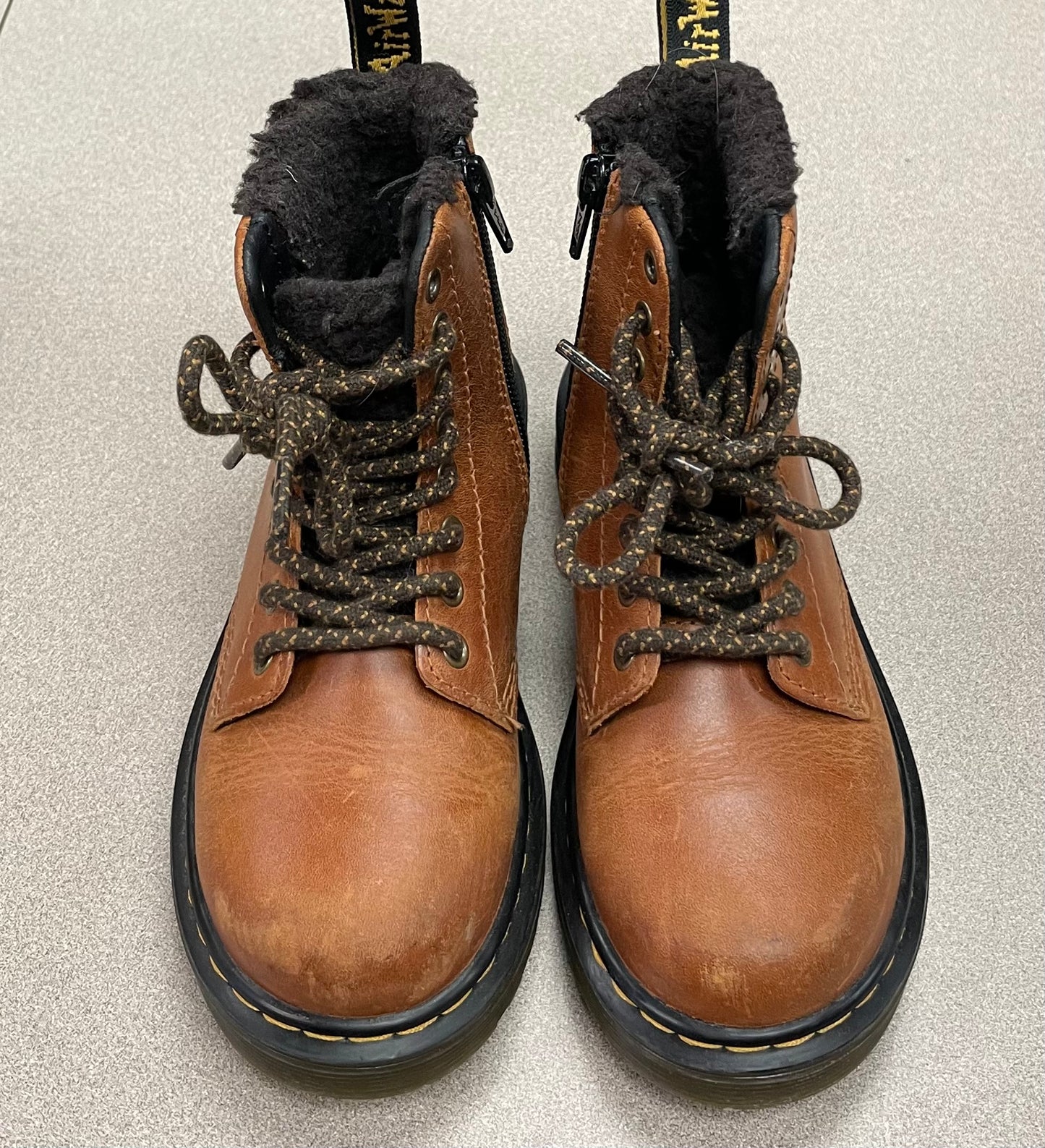 Brown  Dr Martens Lined Hightop, 12Y