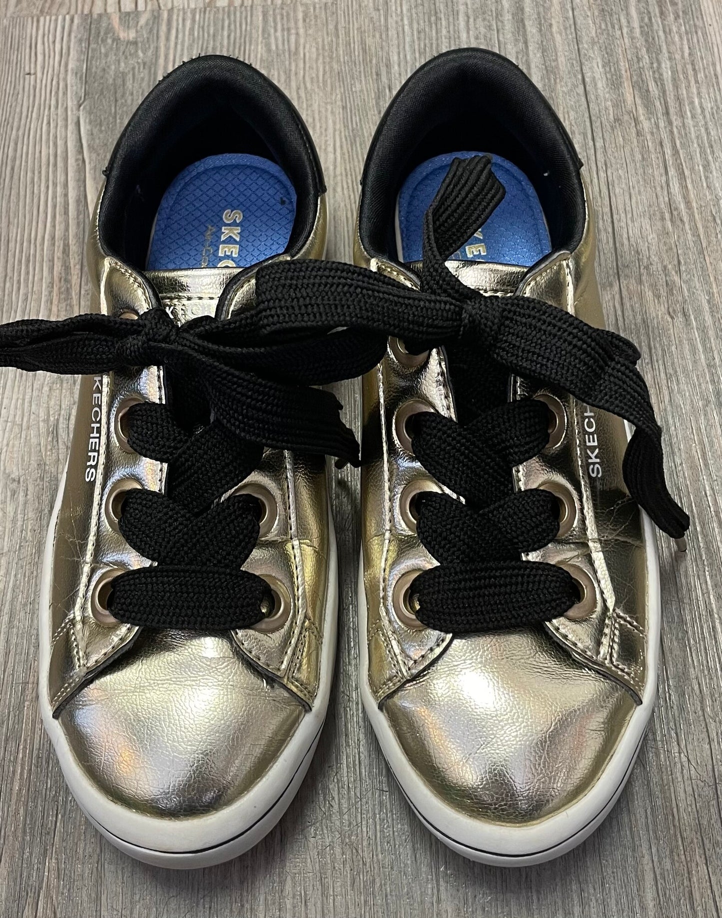 Gold  Skechers Lace Up Shoes, 3Y