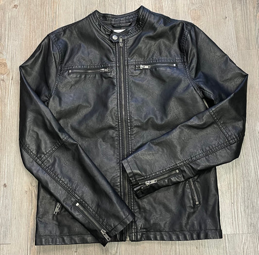 Black  H&M Pleather Jacket, 13-14Y