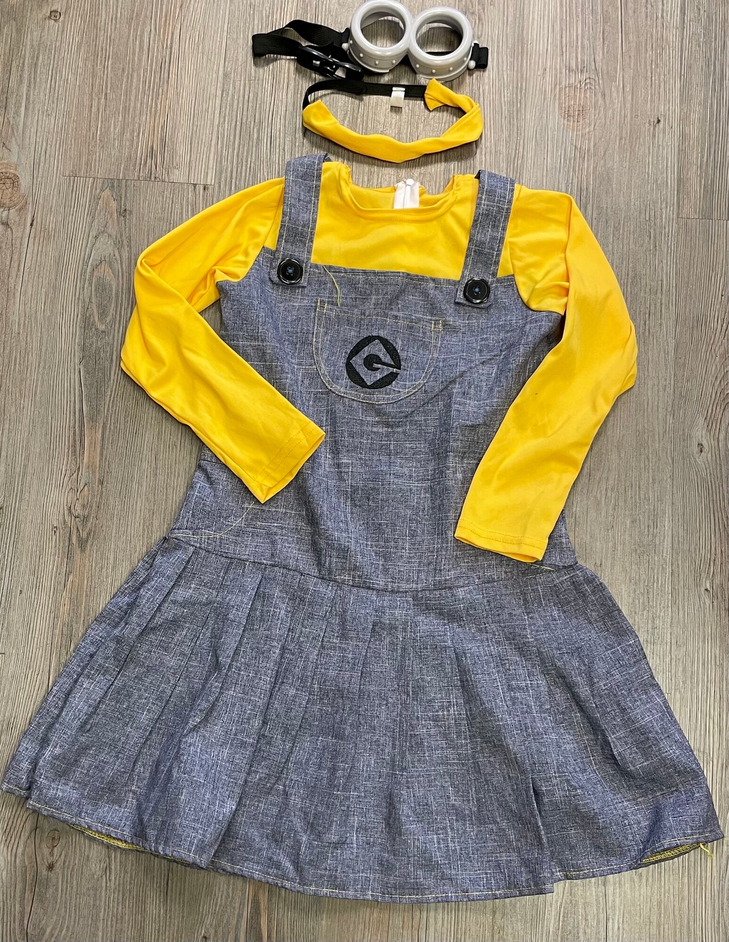 Blue/yel  Minion Dress Costume, 8-9Y