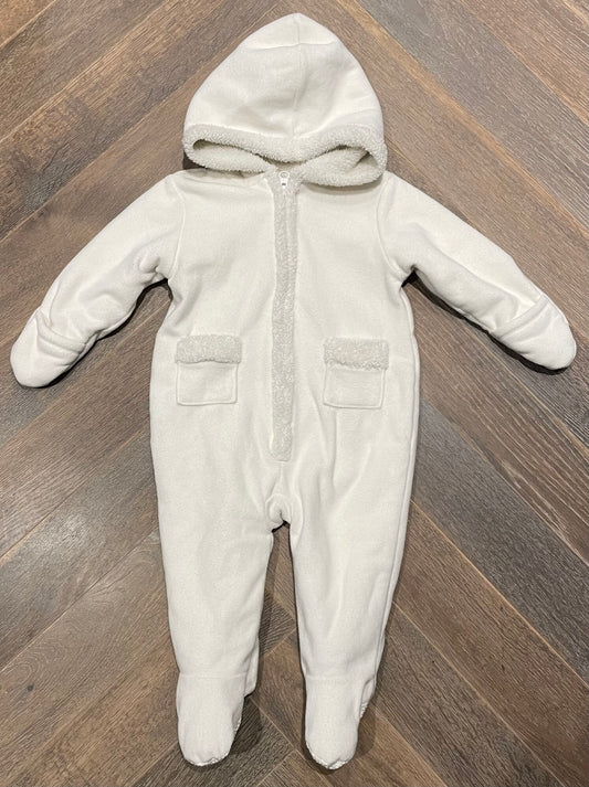 White  Old Navy Fleecelined Onep, 6-12M