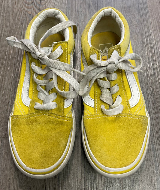 Yellow  Vans Suede Lace Up Shoes, 1Y