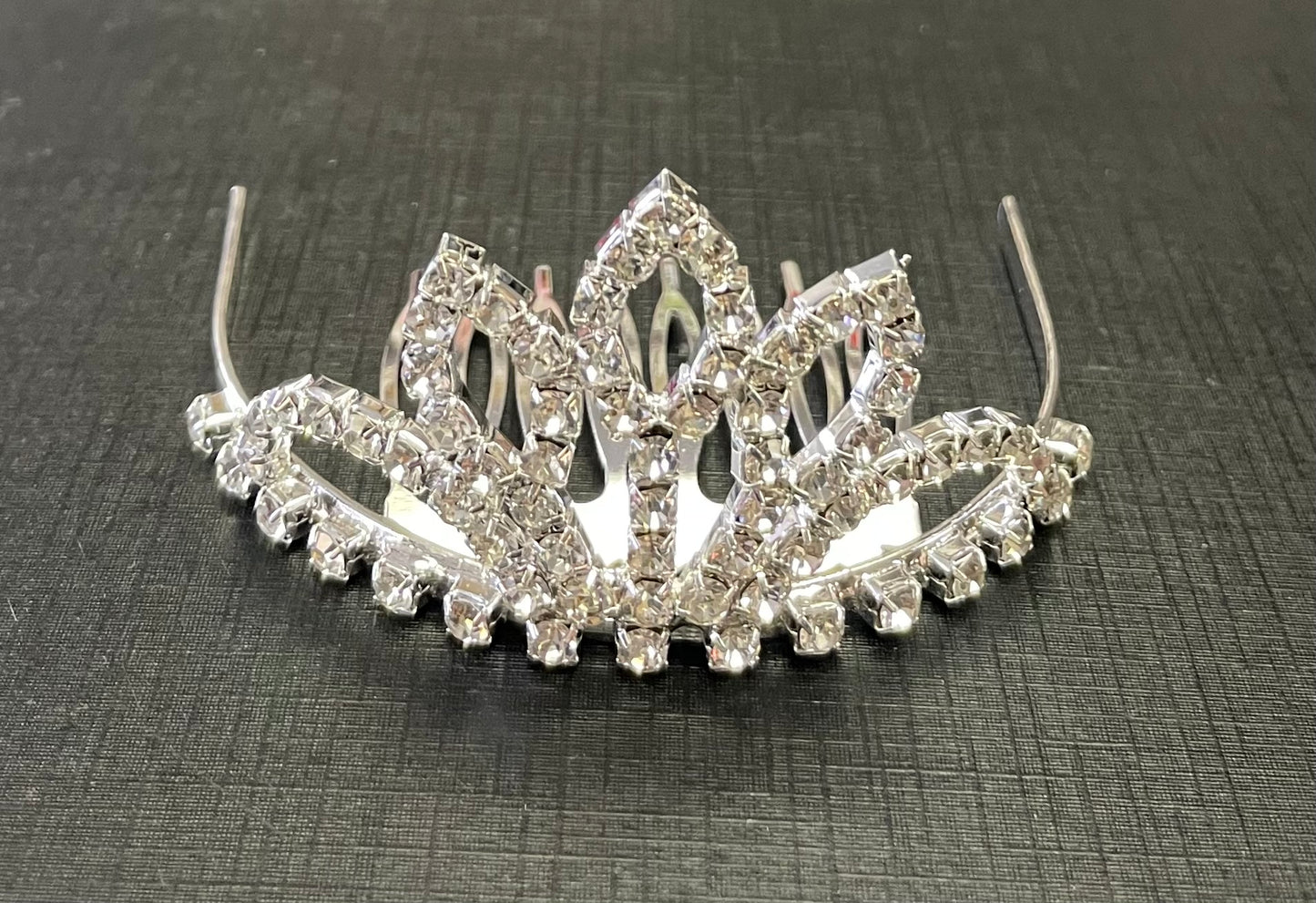 Silver  Tiara - Jeweled #6, Hair Clip