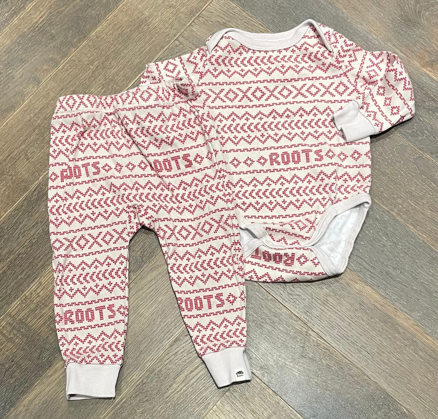 Navy  Roots Onesie  Set, 2Y