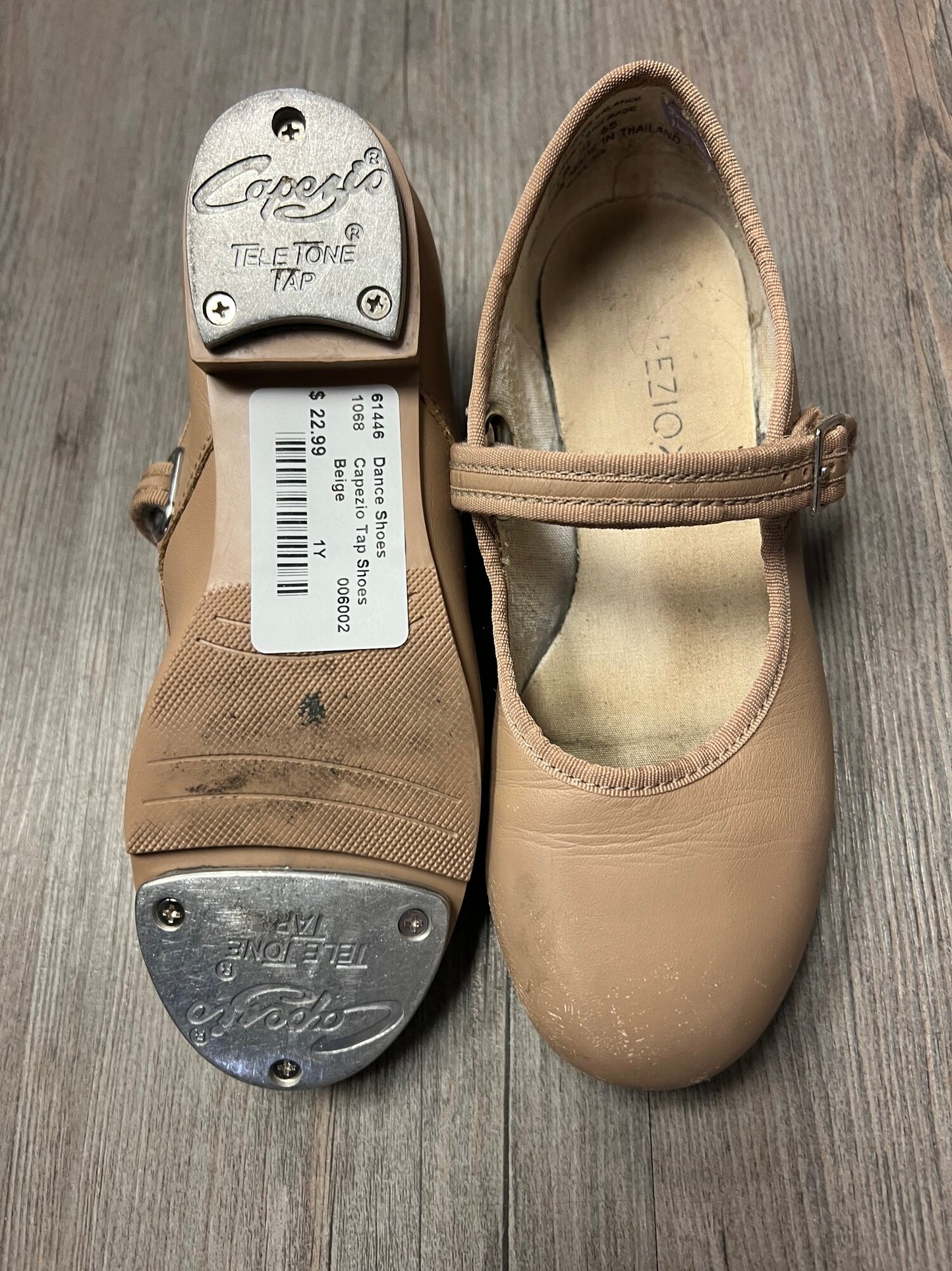 Beige  Capezio Tap Shoes, 1Y