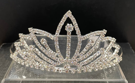 Silver  Tiara - Jeweled Crown #10, Headband