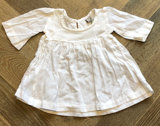 White  Earth Born Dress, 3-6M