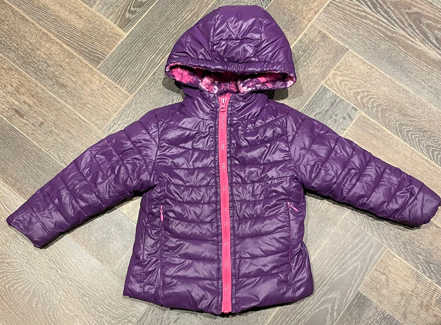 Fuchsia  Onekid Fleece LinedPuffer, 2Y
