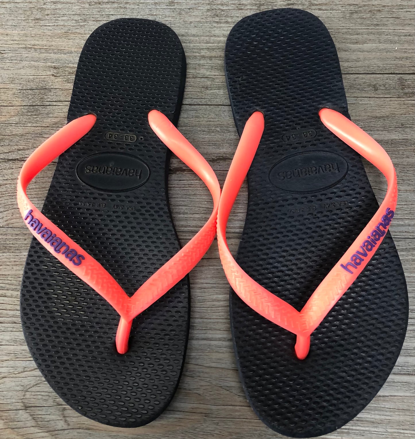 Black  Havaianas Flip Flop, 1-2Y