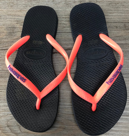 Black  Havaianas Flip Flop, 1-2Y