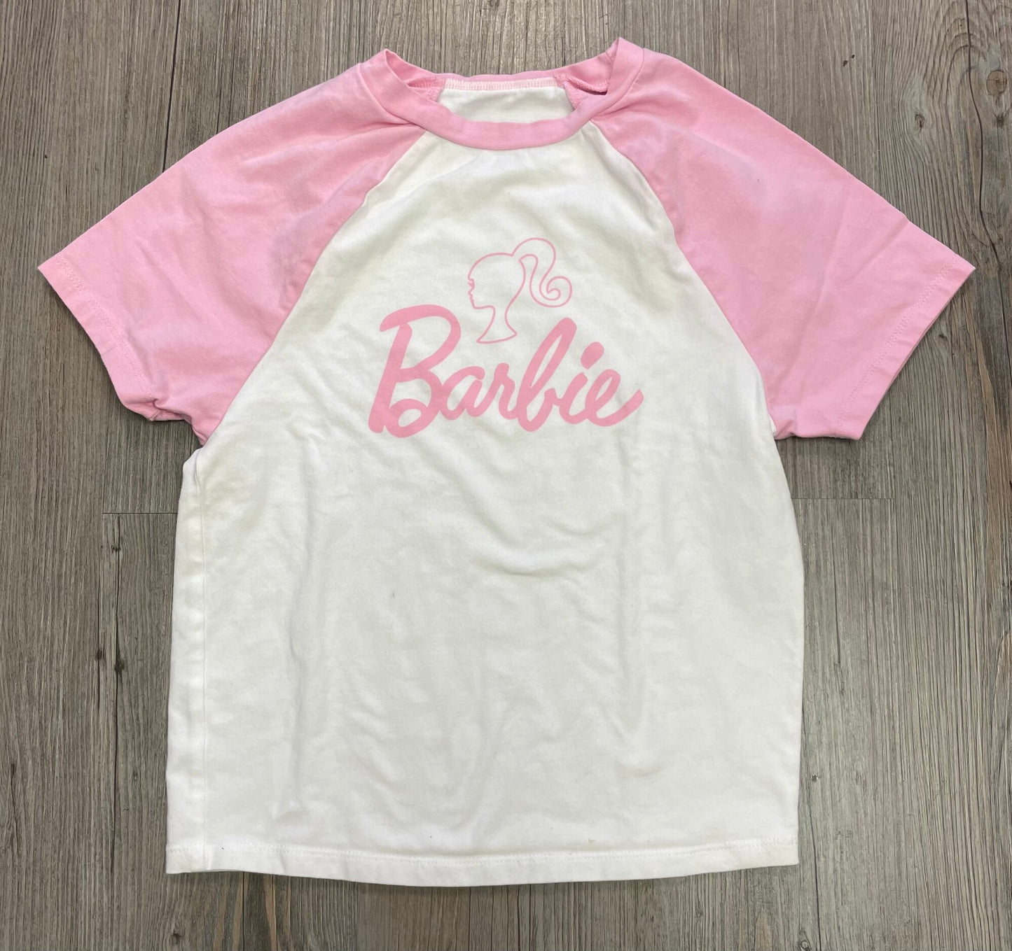 White  Barbie Tee, 10-12Y