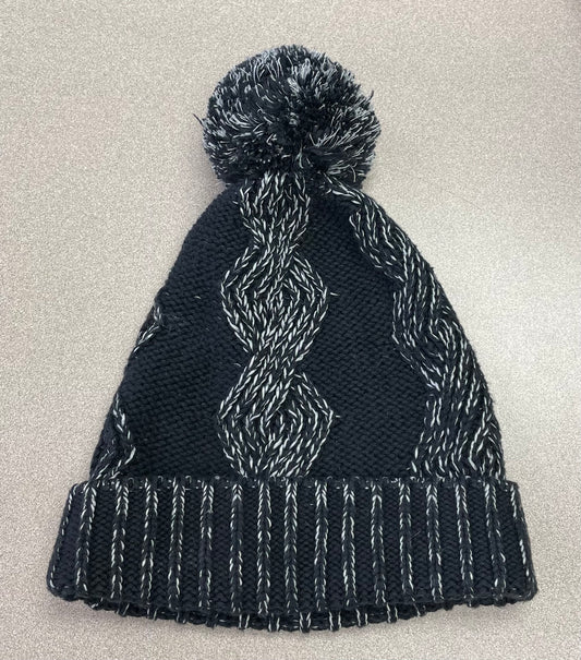 Black  Iviva Knit Pom Hat, Youth