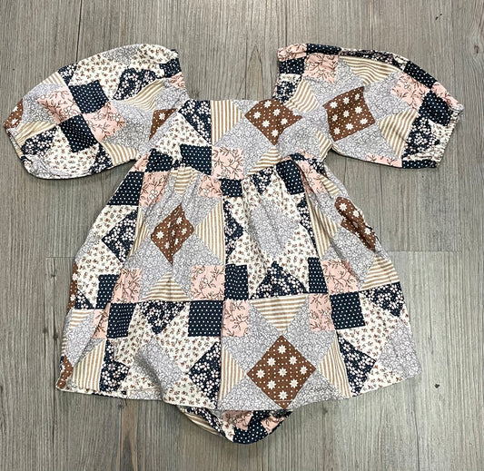 Multi  Rylee+cru Dress+ Bloomer, 6-12M