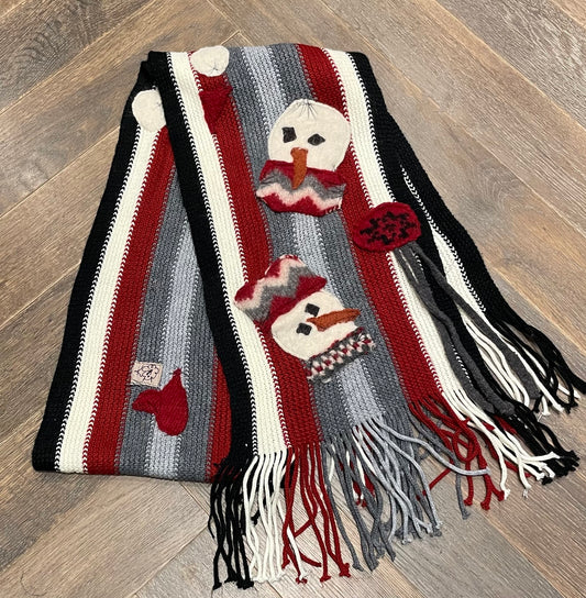 Multi  Knit Holiday Scarf, Pre-owned