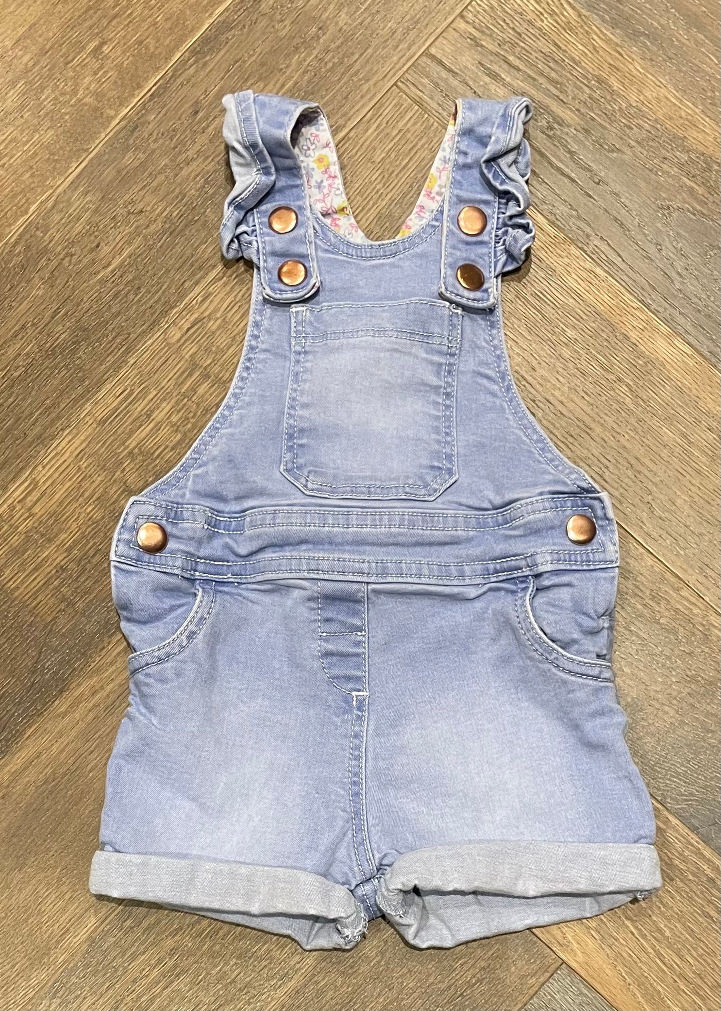 Blue  Nutmeg Denim Romper, 18M