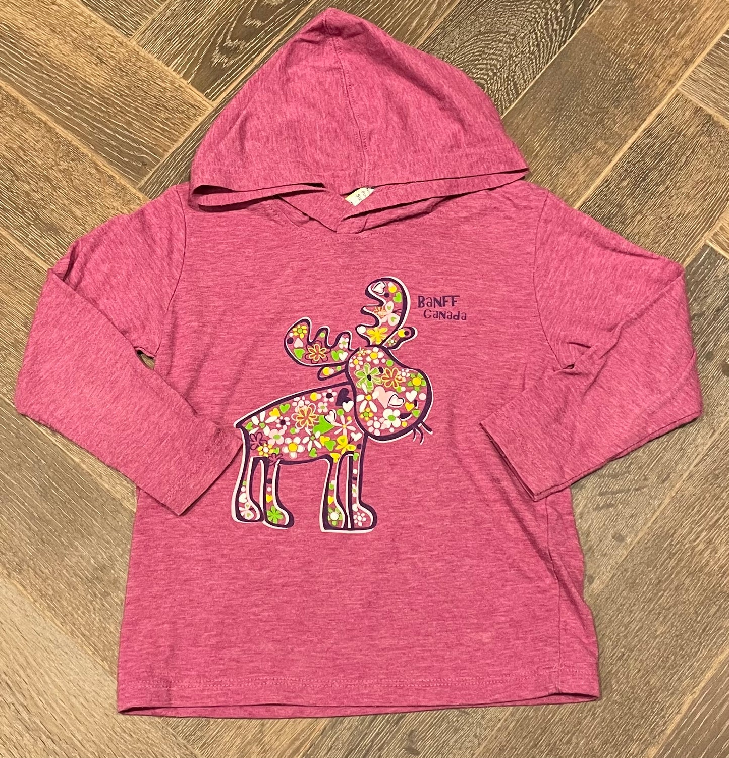 Pink  Hooded  Shirt, 4Y