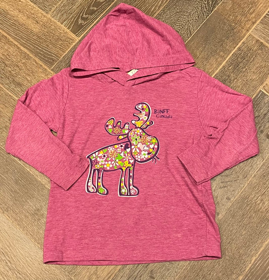 Pink  Hooded  Shirt, 4Y