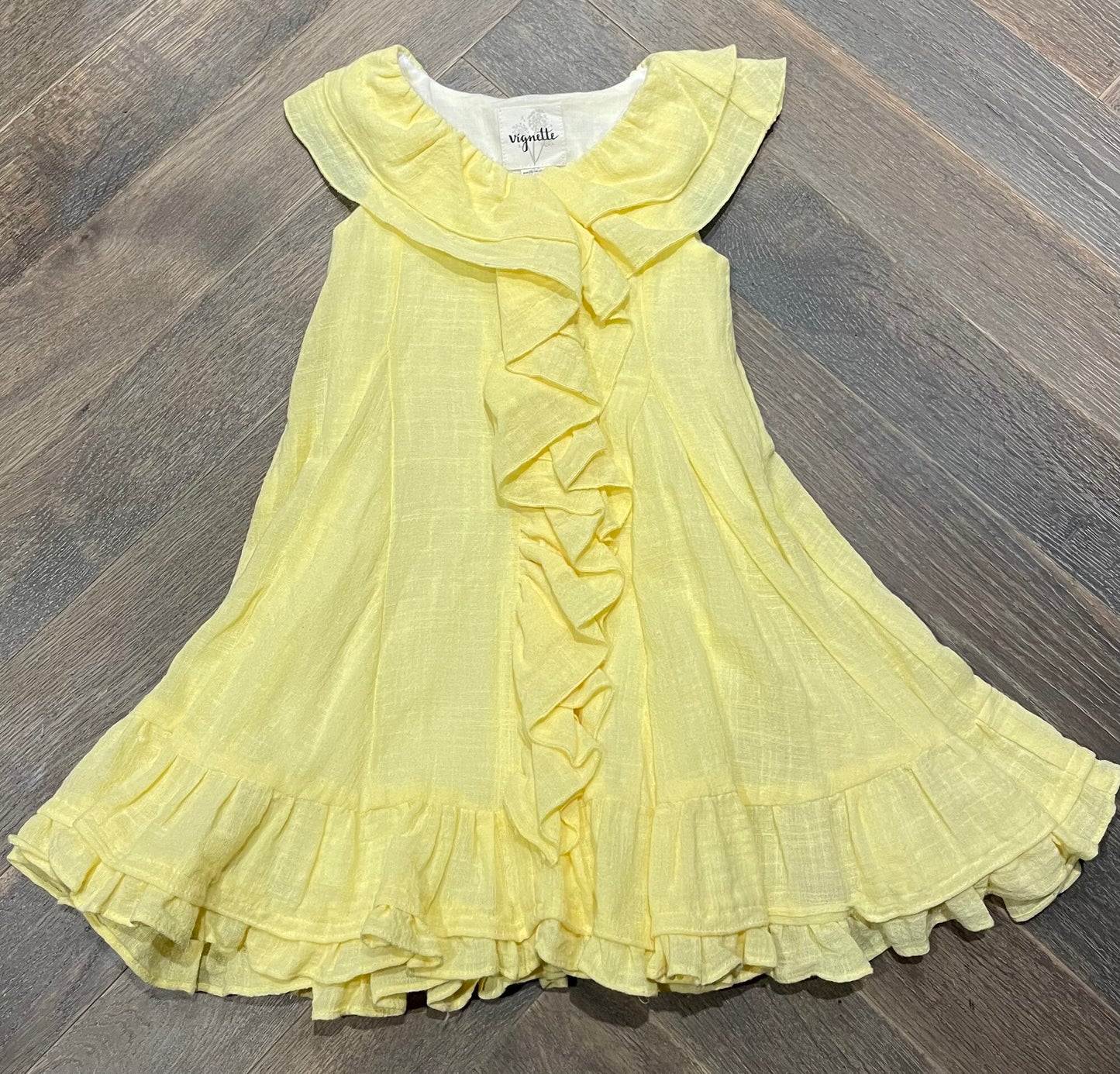 Yellow  Vignette Dress, 4Y