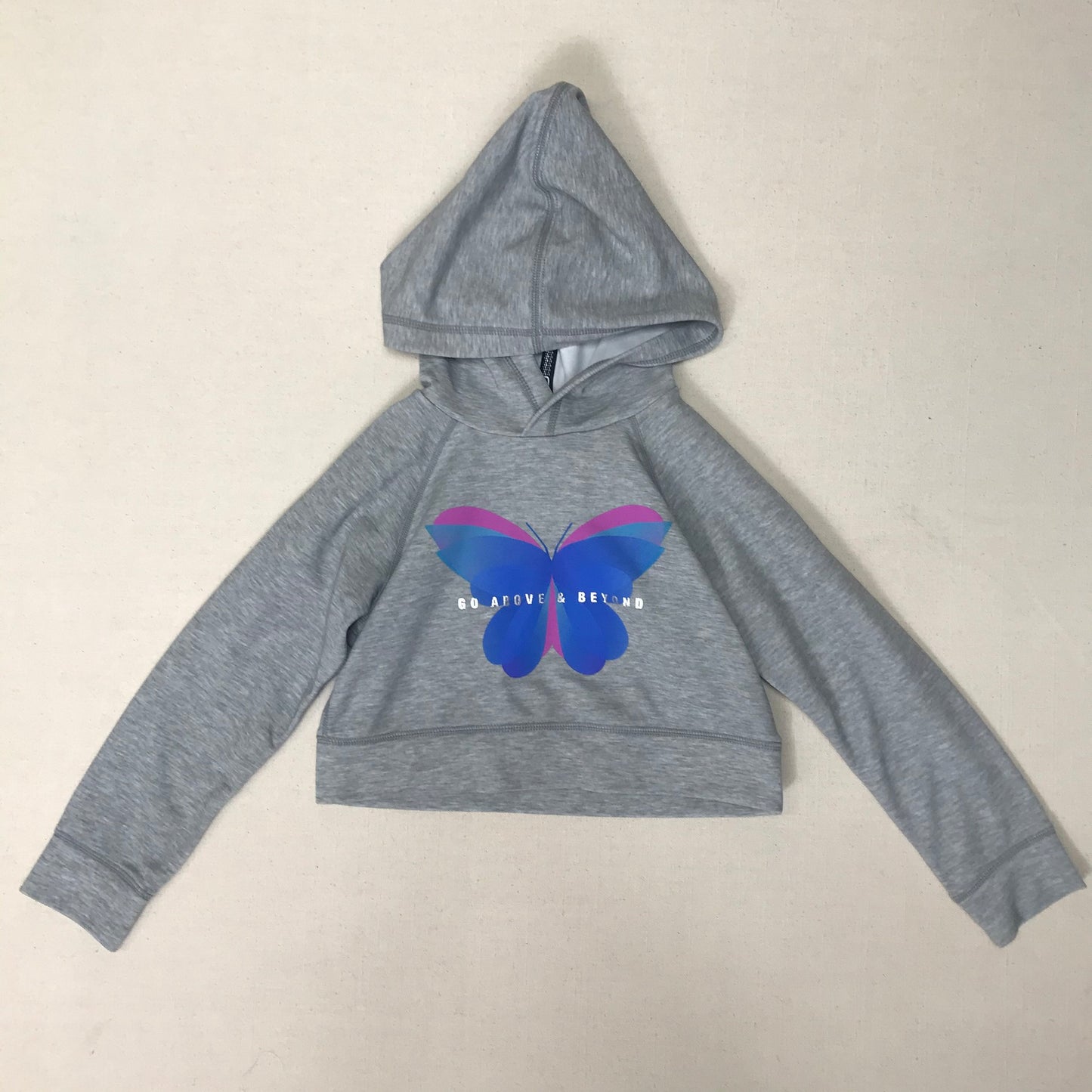 Grey  Gap Fit Cropped Hoodie, 4Y