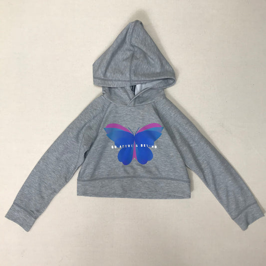 Grey  Gap Fit Cropped Hoodie, 4Y