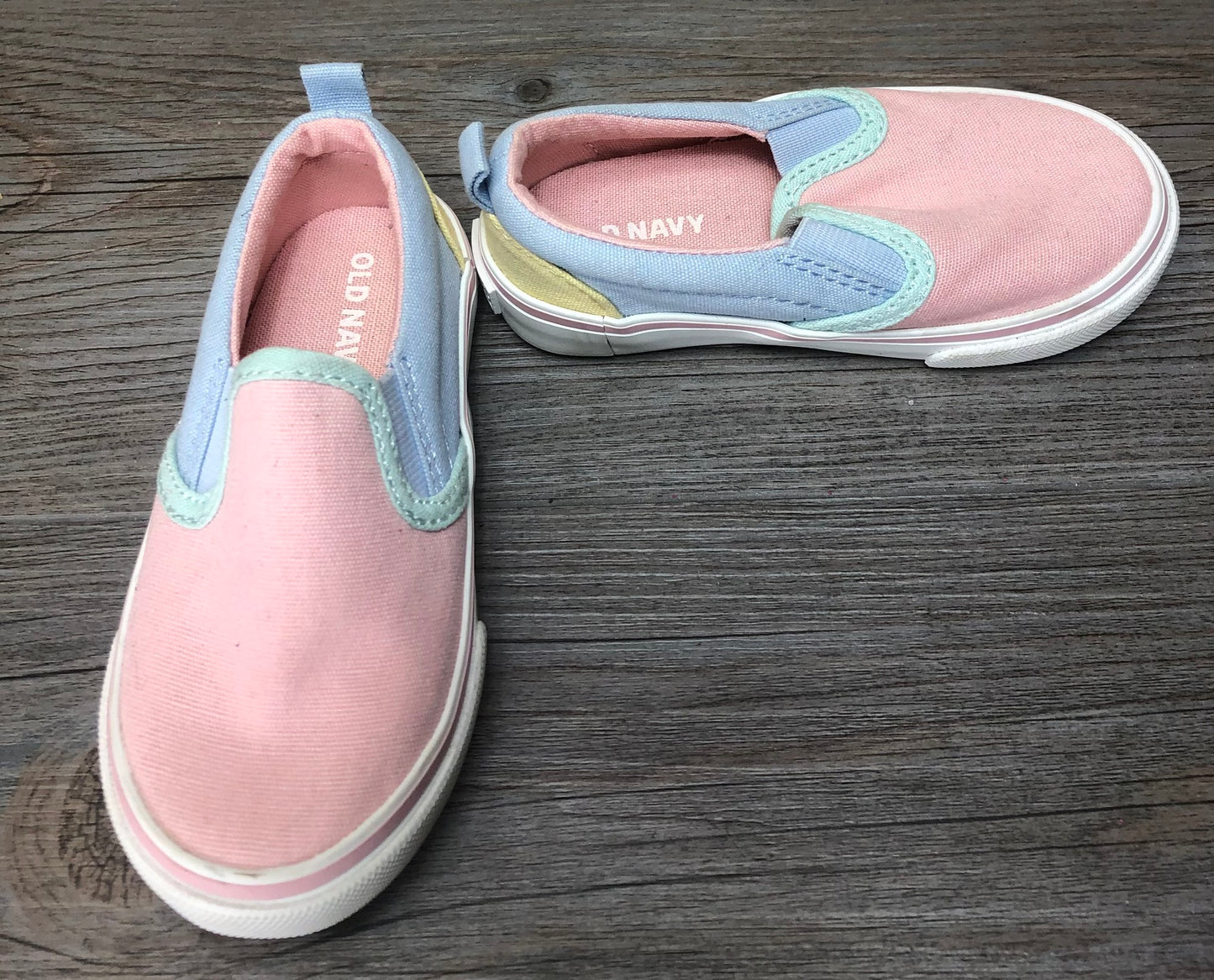 Peach  Od Navy Slip On Shoes, 5T