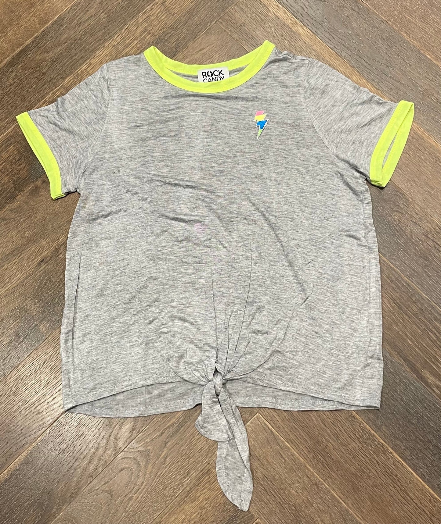 Grey  Rock Candy Tie Waist Tee, 14Y