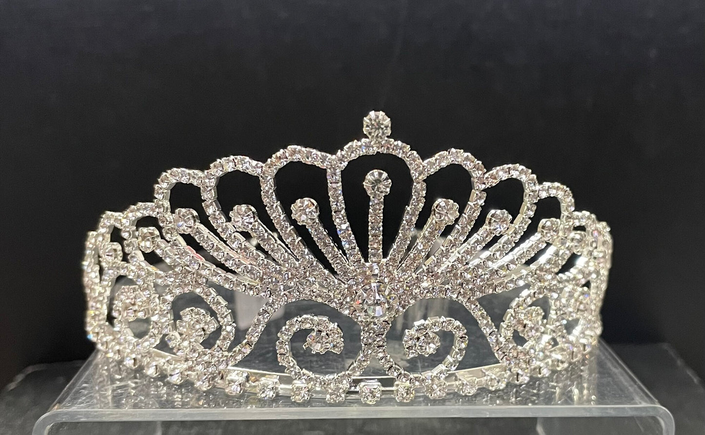 Silver  Tiara - Jeweled Crown #7, Headband