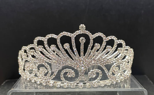 Silver  Tiara - Jeweled Crown #7, Headband