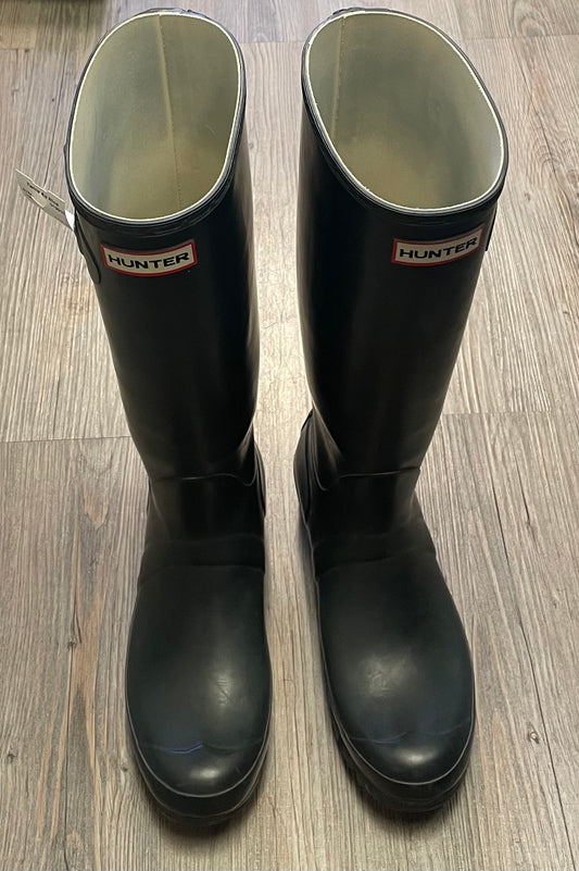 Navy  Hunter Rain Boots, 8 Ladies